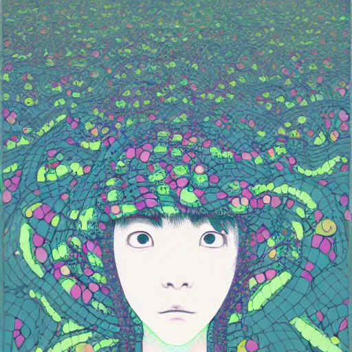 Image similar to a portrait of a girl by inio asano, beeple and james jean, chiho aoshima color scheme