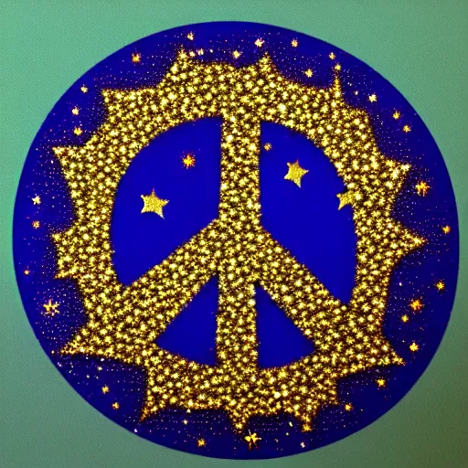 Prompt: peace symbol made of stars