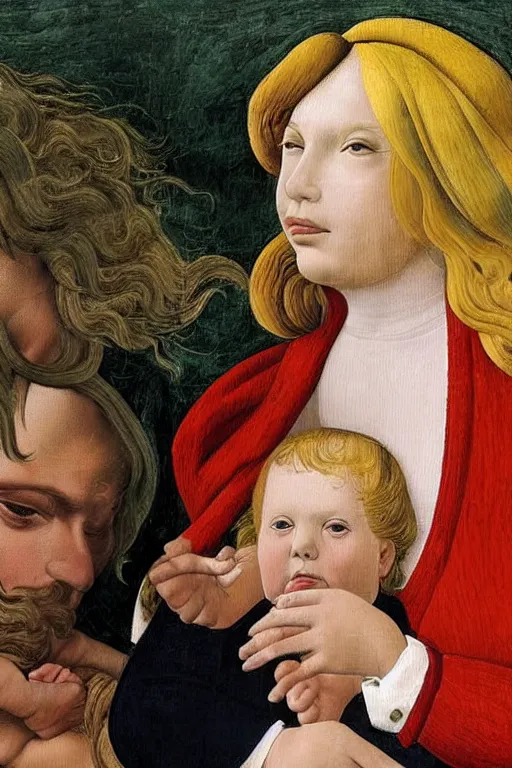Prompt: Donald Trump and Child in the style of Sandro Botticelli