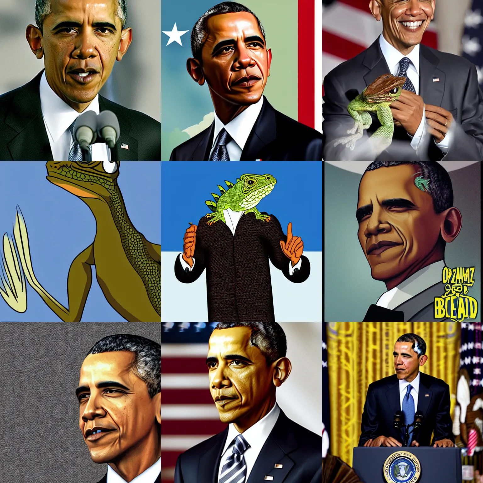 Prompt: obama as a lizard