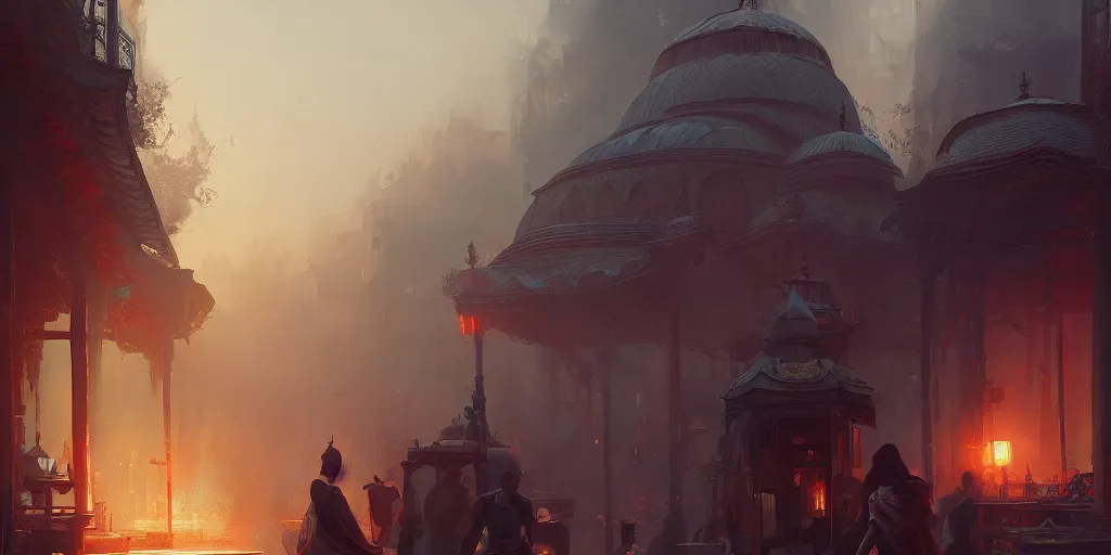 Image similar to Istanbul, extremely detailed digital painting, in the style of Fenghua Zhong and Ruan Jia and jeremy lipking and Peter Mohrbacher, mystical colors, rim light, beautiful Lighting, 8k, stunning scene, raytracing, octane, trending on artstation