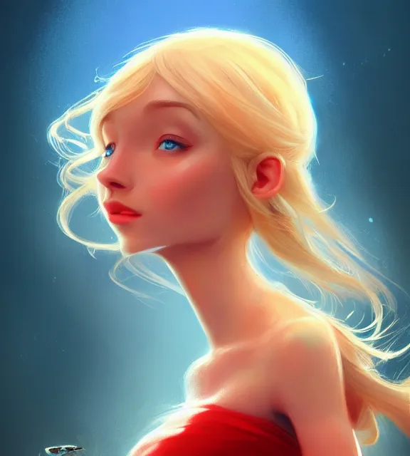 Prompt: cute female smurf, perfect face, red sundress, blonde hair, cinematic, stunning, elegant, highly detailed, psychedelic, digital painting, artstation, smooth, hard focus, illustration, art by jessica rossier and and brian froud