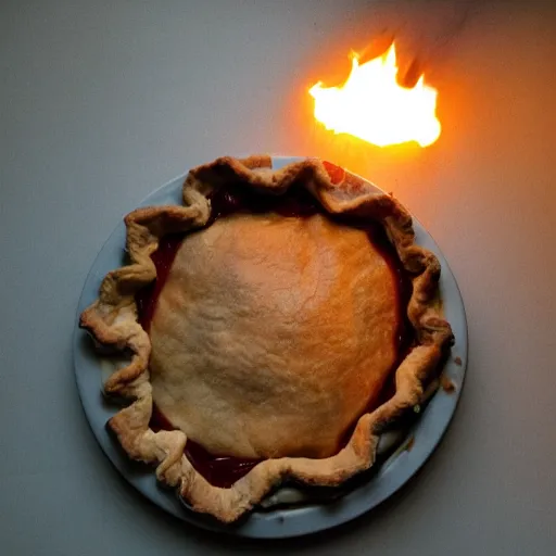 Image similar to pie on fire