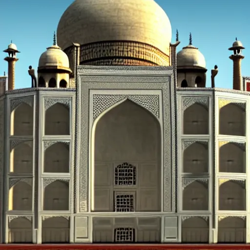 Image similar to the taj mahal made ot of cheese, 8k photorealism, extremly detailed, trending on artstation