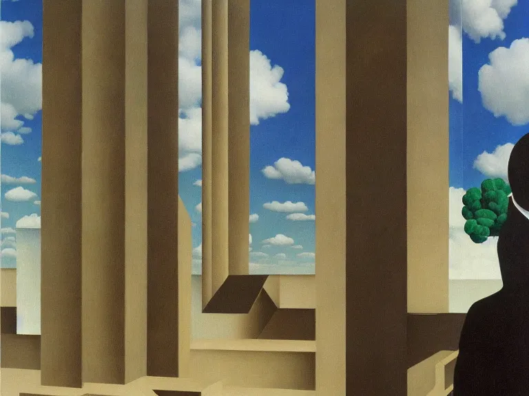 Image similar to life, painting by rene magritte, high detail, high resolution