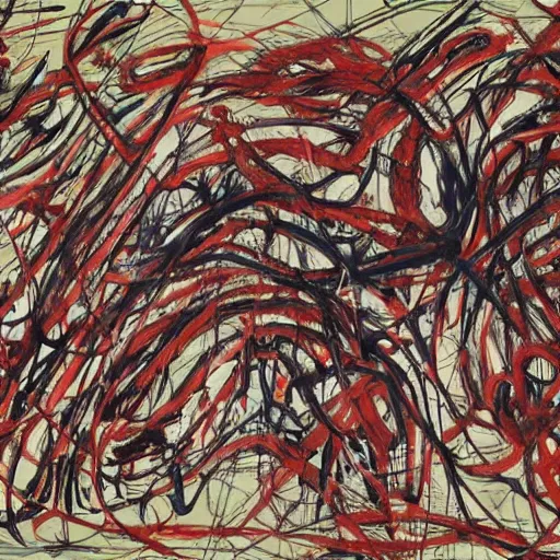 Prompt: cardiac anatomy, cardiac, anatomic, painting by jackson pollock