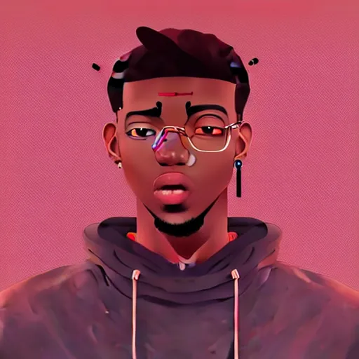 Image similar to 2 d character design, male rapper, vector art, digital art, portrait, 4 k, 8 k, sharp focus, smooth, illustration, concept art, music artist