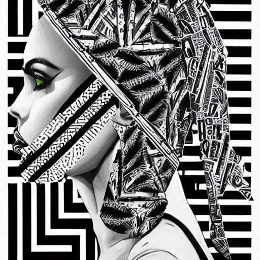 Image similar to black and white geometric pattern by Sandra Chevrier