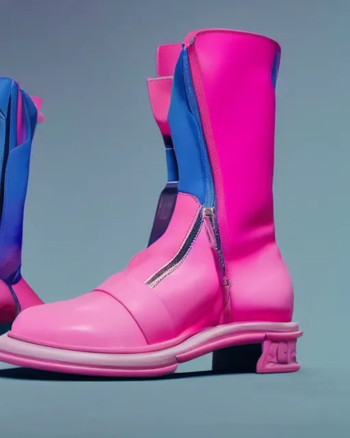 Image similar to a leaked screenshot of balenciagas 2 0 4 9 campaign, dayglo pink, dayglo blue