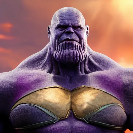 Prompt: Thanos in a Disney Pixar animation 4K quality photorealism