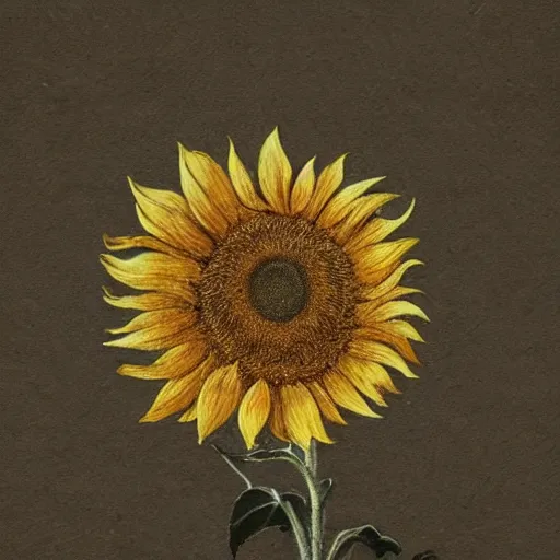 Image similar to sunflower, da vinci style