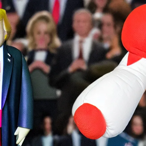 Prompt: donald trump as an inflatable doll!
