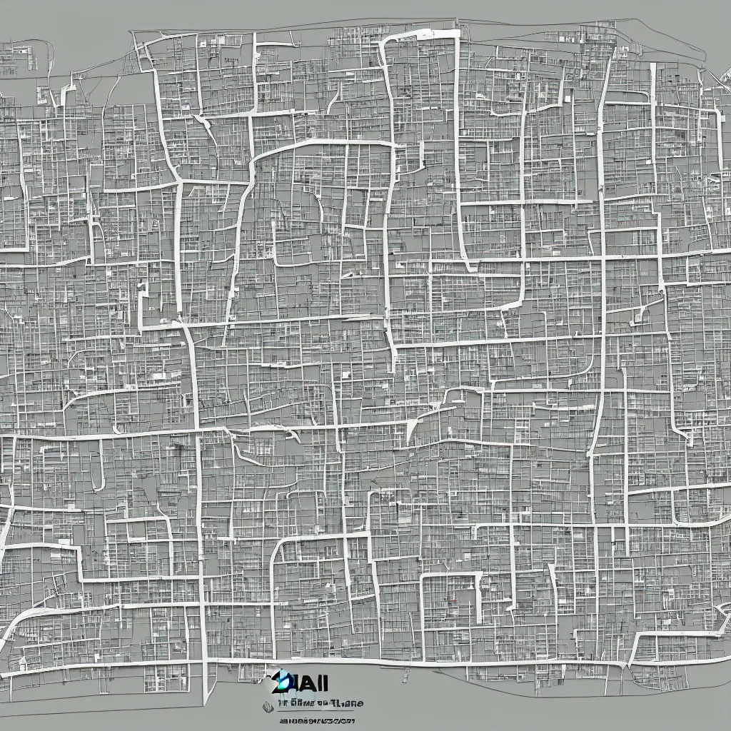 Prompt: jail map, architectural, library