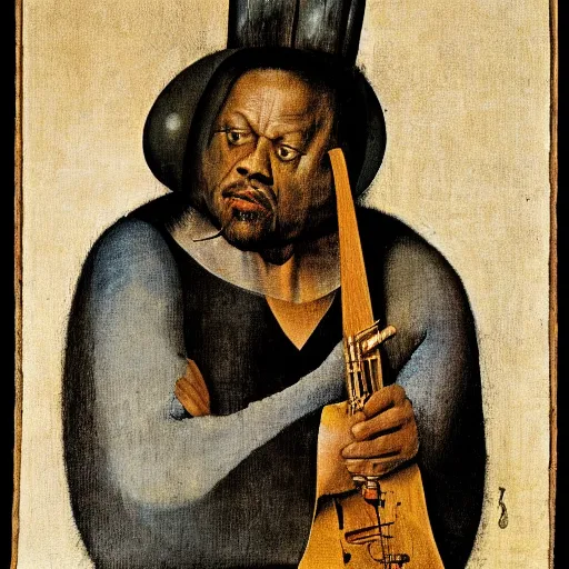 Image similar to charles mingus by hieronymus bosch