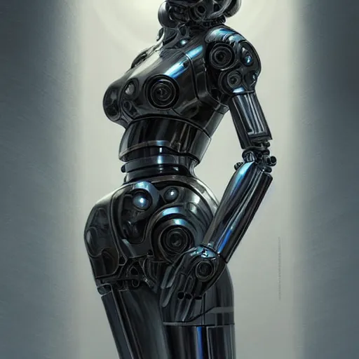 Image similar to Mechanical Female Android, intricate, elegant, super highly detailed, professional digital painting, artstation, concept art, smooth, sharp focus, no blur, no dof, extreme illustration, Unreal Engine 5, Photorealism, HD quality, 8k resolution, cinema 4d, 3D, beautiful, cinematic, art by artgerm and greg rutkowski and alphonse mucha and loish and WLOP