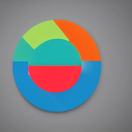 Image similar to a corporate logo with a multicoloured circle and dots around it