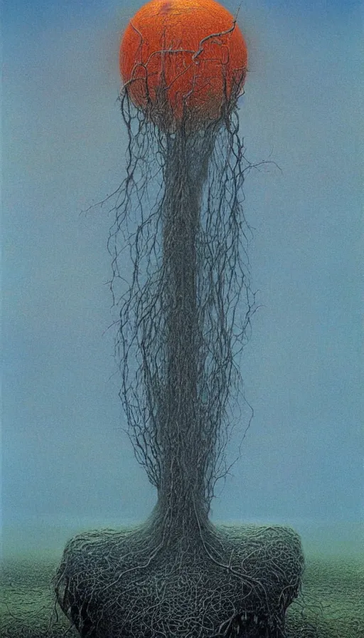 Image similar to psytrance artwork, by zdzisław beksinski