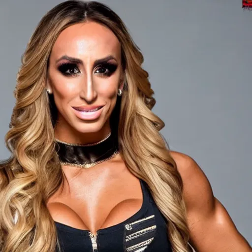 Image similar to carmella from wwe, professional photo, event photos, 8 k, photostudio lighting, big event