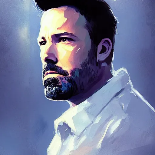 Image similar to “ portrait of ben affleck by greg rutkowski, young, attractive, highly detailed portrait, scifi, digital painting, artstation, concept art, smooth, sharp foccus ilustration, artstation hq ”