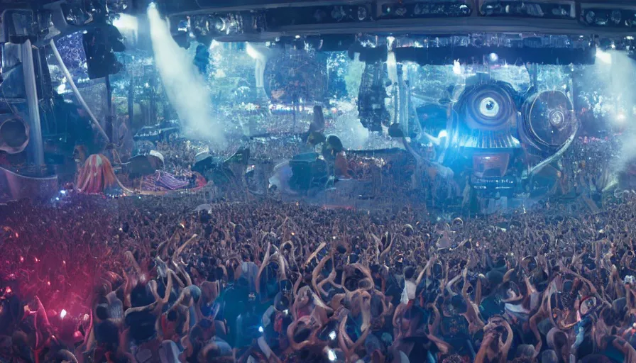 Image similar to Barack Obama mixing at Tomorrowland, hyperdetailed, artstation, cgsociety, 8k