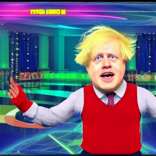 Image similar to Boris Johnson in the style of just dance 2016