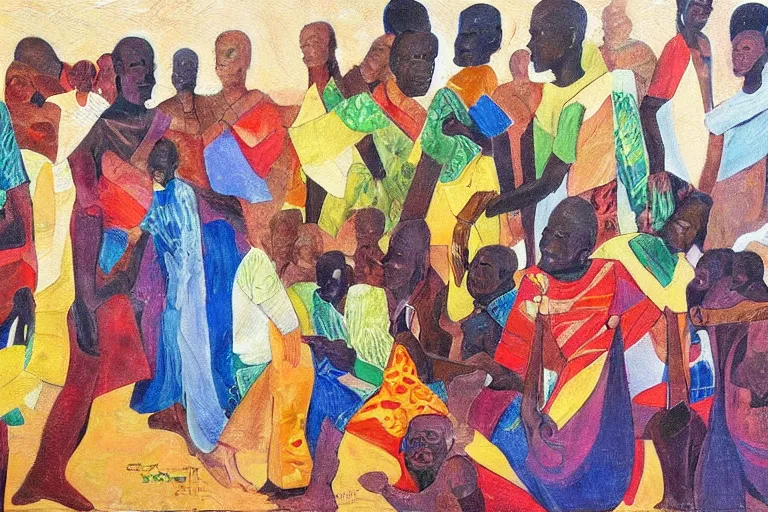 Image similar to artwork by amadou opa bathily