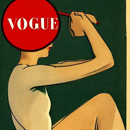 Image similar to a 1 9 2 8 cover of vogue. happy, healthy, beautiful, smiling, young, sporty, glowing danish woman in decent athletic wear. realistic detailed color drawing