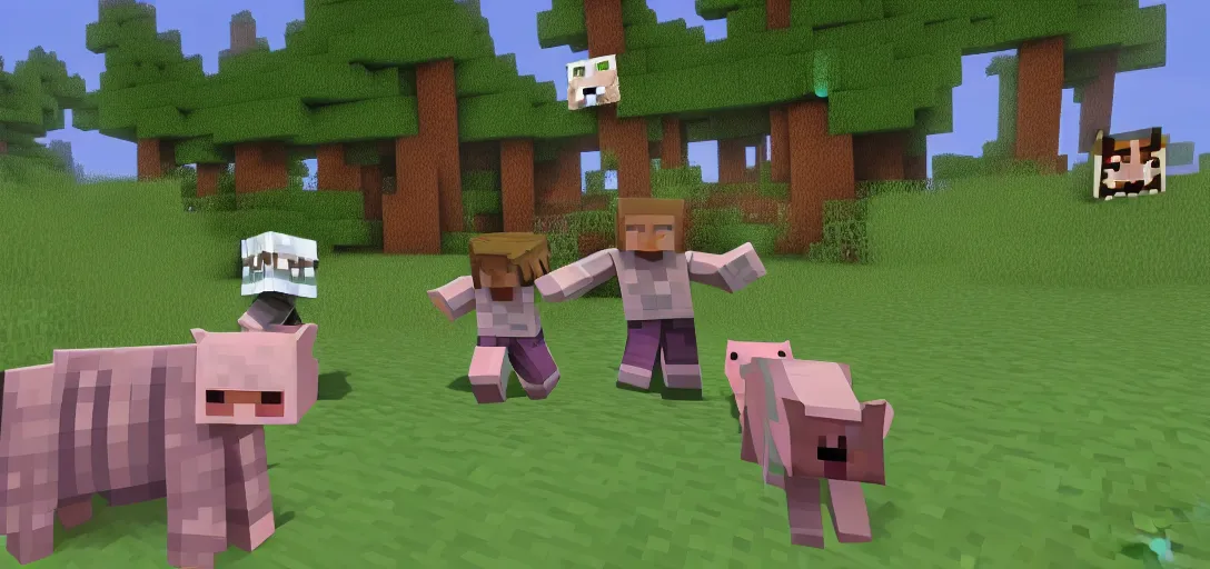 Prompt: minecraft pig fighting a dark souls boss