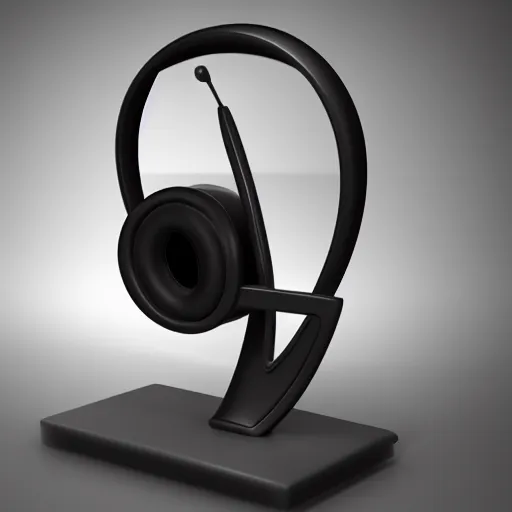 Image similar to product still of headphone stand, futuristic, techno, cyberpunk, product design, 3 d render, concept, fun, swag