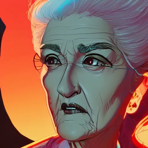 Image similar to portrait of bea arthur. sharp focus, cinematic pose, cinematic lighting, unreal engine render. art by josan gonzales and moebius and deathburger.