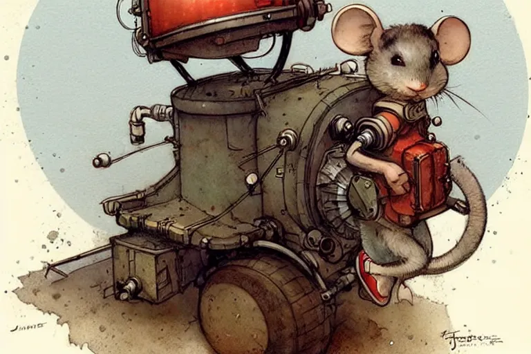 Prompt: adventurer ( ( ( ( ( 1 9 5 0 s retro future robot mouse tunneling machine. muted colors. ) ) ) ) ) by jean baptiste monge!!!!!!!!!!!!!!!!!!!!!!!!! chrome red