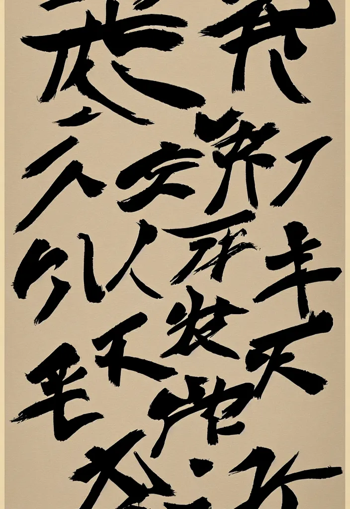 Image similar to graphic poster, japanese design, brushstrokes, typography