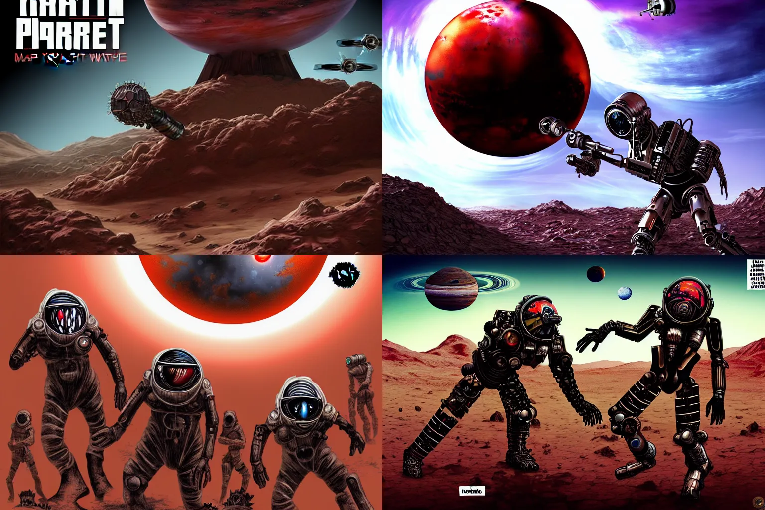 Image similar to martian planet, transhuman biotechnical battle war, digital, modern, machine - punk!