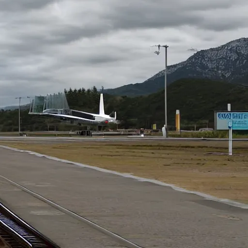 Image similar to the only airport in the world with a railway crossing it