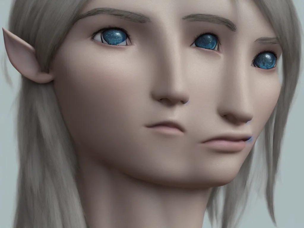 Prompt: a female elf with a peerless face, face closeup ， natural light ， realistic rendering ， metahuman