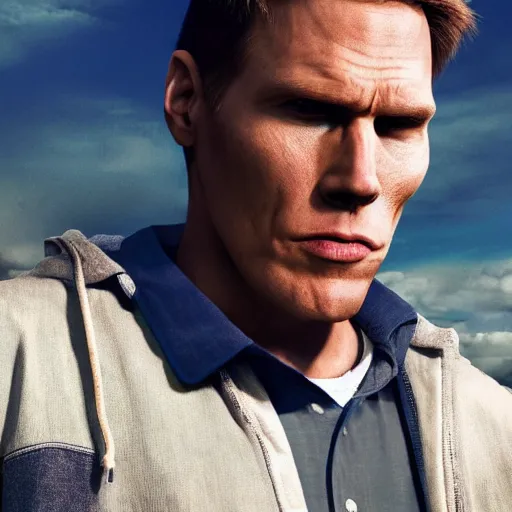 Image similar to Live Action Still of Jerma in Breaking Bad, real life, hyperrealistic, ultra realistic, realistic, highly detailed, epic, HD quality, 8k resolution, body and headshot, film still