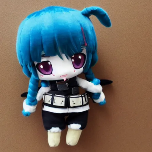 Image similar to cute fumo plush of a girl from a special commando unit, kawaii anime girl