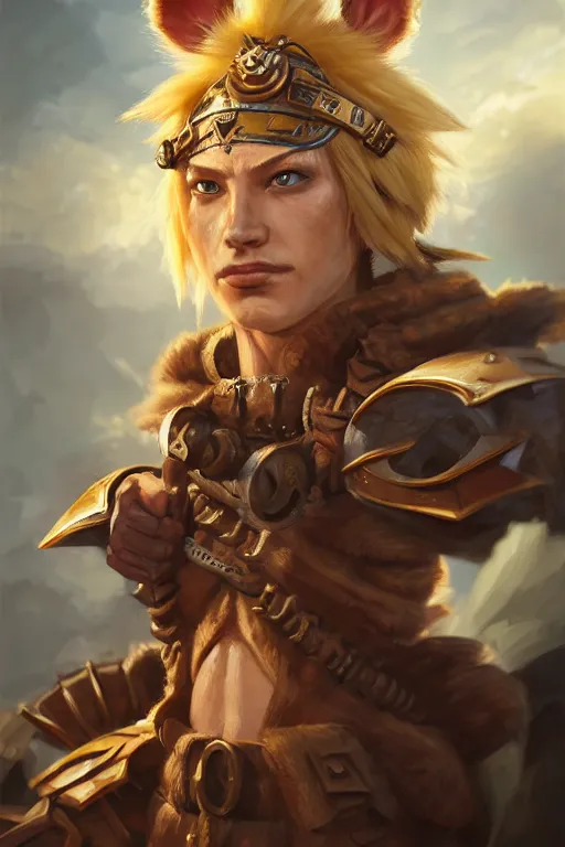 Image similar to legendary leonin fighter portrait, highly detailed, d & d, fantasy, highly detailed, digital painting, trending on artstation, concept art, sharp focus, illustration, global illumination, ray tracing, realistic shaded, art by artgerm and greg rutkowski and fuji choko and viktoria gavrilenko and hoang lap