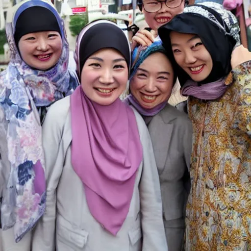 Image similar to group of chinese muslim women smiling at the camera