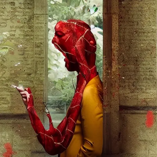 Image similar to kaleidoscopic, manmade by reylia slaby formicapunk. a beautiful installation art of a snake eating its own tail that seems to go on forever.