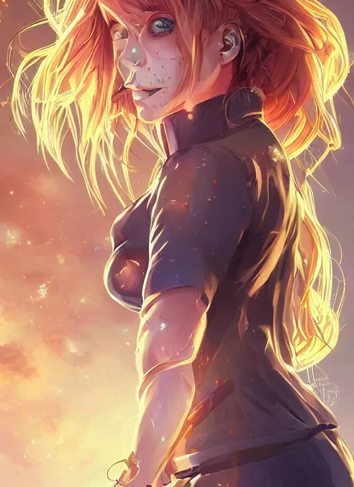 Image similar to beautiful portrait of a female Doctor who looks like Elizabeth Lioness seven deadly sins anime , character design by Ross Tran, artgerm detailed, soft lighting