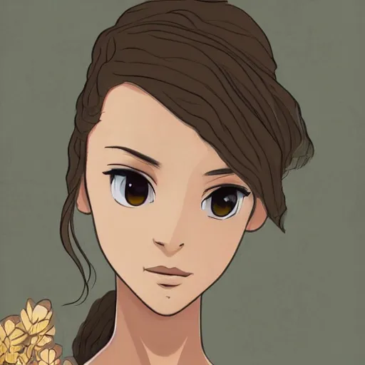 Prompt: Alicia Vikander portrait in the style of wataboku, anime