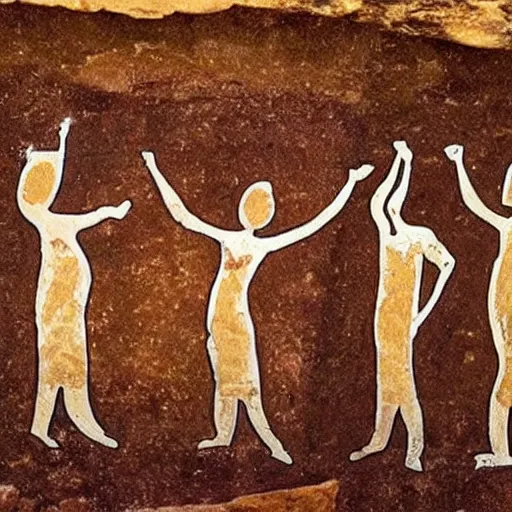 Image similar to Cave paintings of people dabbing