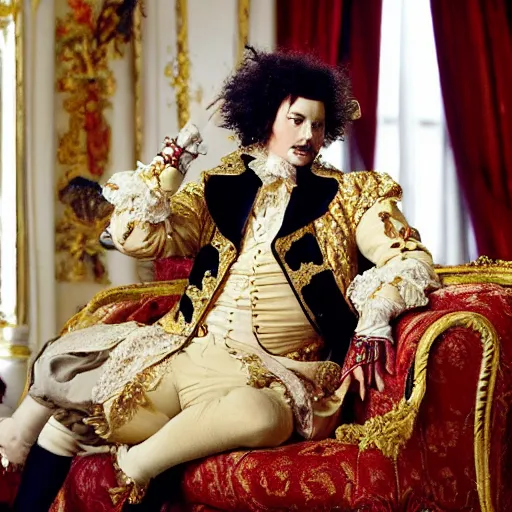 Image similar to johnny depp as king louis xv