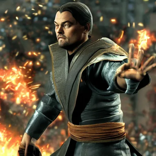 Image similar to Leonardo Dicaprio in Mortal Kombat XII, 4k, detailed,