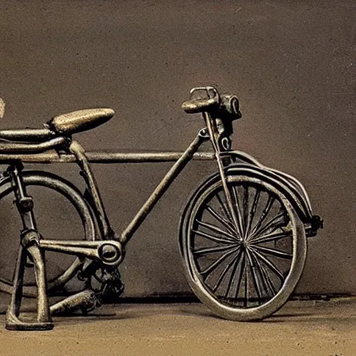 Image similar to a cute bicycle by H.R. Giger