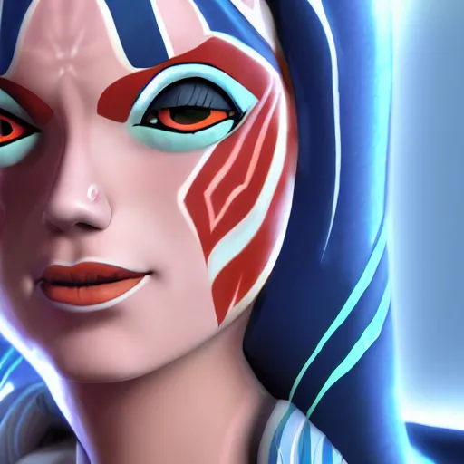 Prompt: ahsoka and aayla secura combined into one person, detailed, accurate, realistic, 4 k