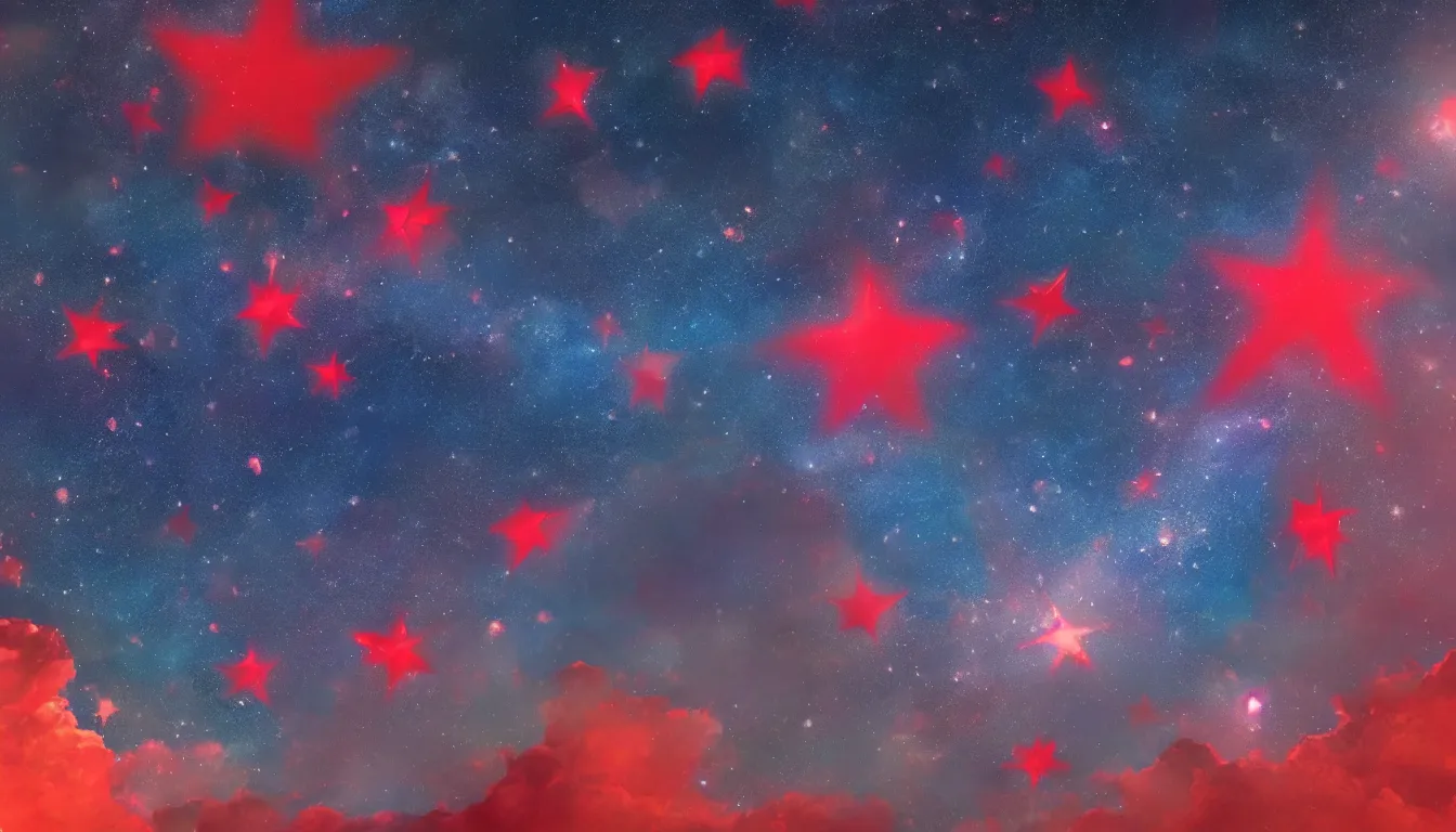 Image similar to beautiful image of red and blue stars in the sky, trending on artstation