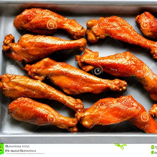 Image similar to lined up chicken wings dancing in a disco