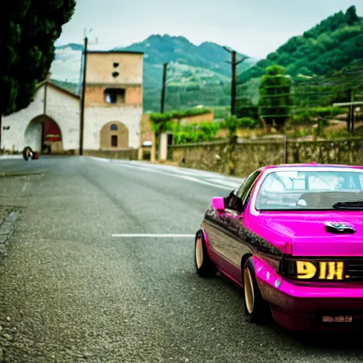 Image similar to bosozoku car speeding in the Italian countryside